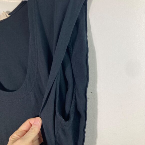 Womens Free People Beach Carta Tee Shirt Maxi Dress XS Pleat Detail Black XS Cot - Picture 4 of 10